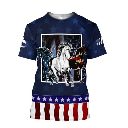 Horses Flag 3D All Over Printed Shirts Pi16062001-Apparel-TA-T-Shirt-S-Vibe Cosy™