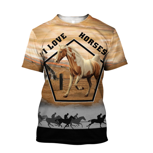 Beautiful Horse 3D All Over Printed shirt for Men and Women Pi080102-Apparel-NNK-T-Shirt-S-Vibe Cosy™