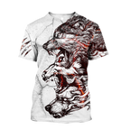 Three Gray Wolfs White Tattoo 3D All Over Printed Unisex Shirts