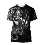 3D Tiger Tattoo Over Printed Shirt for Men and Women