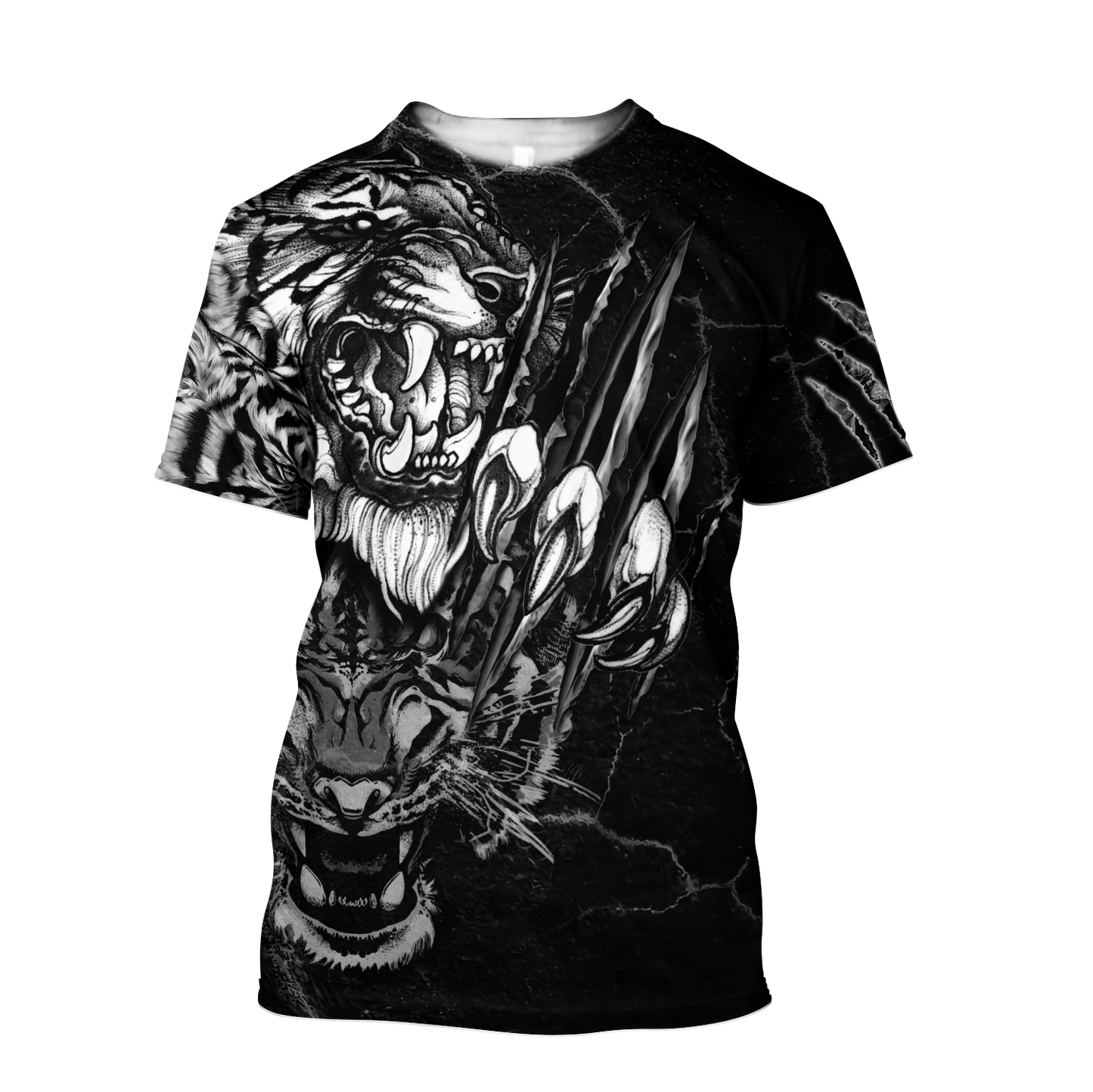 3D Tiger Tattoo Over Printed Shirt for Men and Women