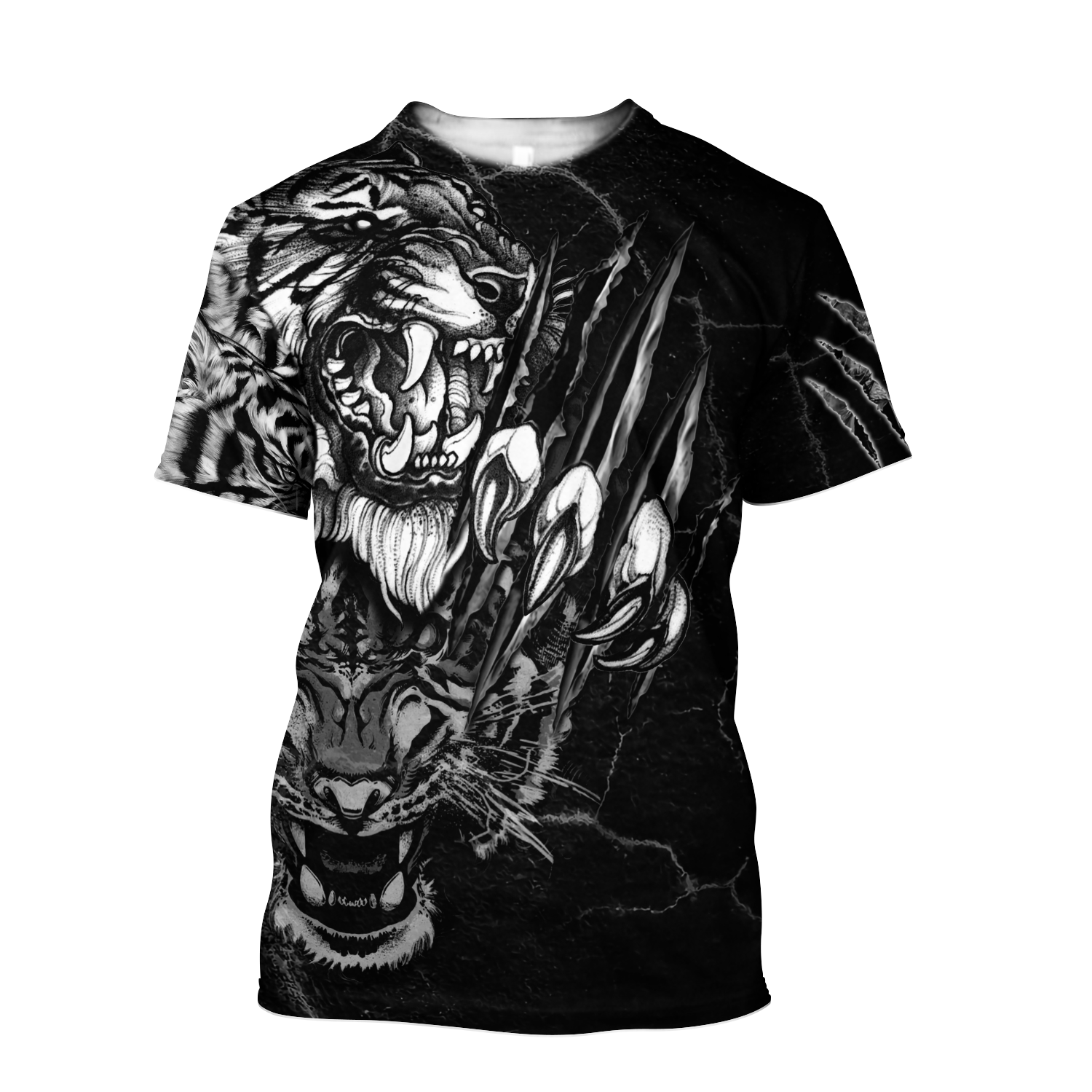 3D Tiger Tattoo Over Printed Shirt for Men and Women