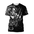 3D Tiger Tattoo Over Printed Shirt for Men and Women