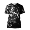 3D Tiger Tattoo Over Printed Shirt for Men and Women