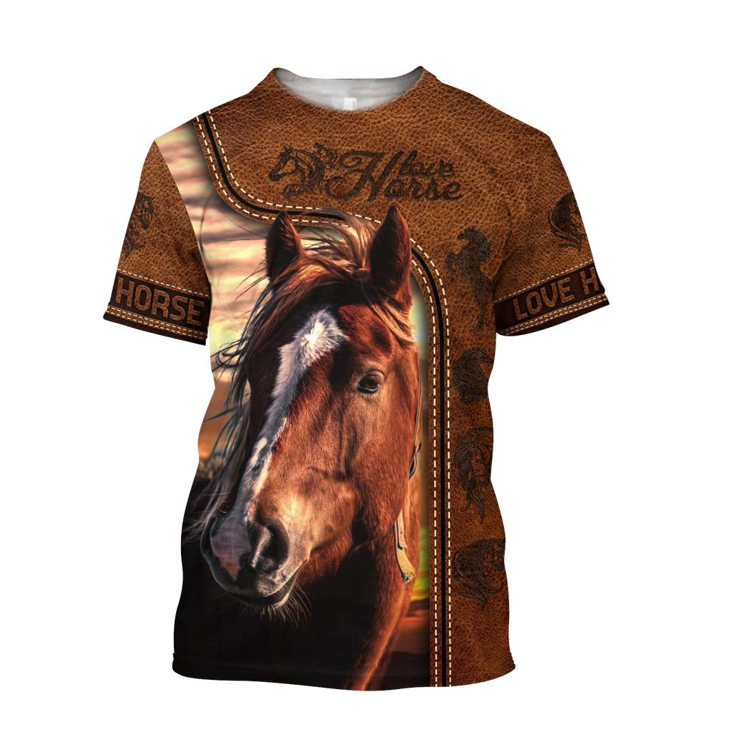 Love Horse 3D All Over Printed Shirt Hoodie For Men And Women Pi150401-Apparel-TA-T-Shirt-S-Vibe Cosy™