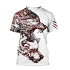 Alpha Wolf Tattoo 3D All Over Printed Unisex Shirts