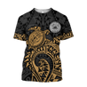 Samoa Polynesian Hoodie Gold Turtle Flowing 3d all over printed shirt and short for man and women AZ130201 PL-Apparel-PL8386-T-shirt-S-Vibe Cosy™