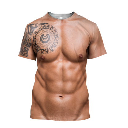 Muscle Tattoo 3D All Over Printed T-Shirt Pi28072001-Apparel-MP-T-Shirt-S-Vibe Cosy™