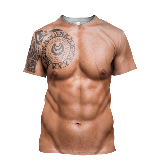 Muscle Tattoo 3D All Over Printed T-Shirt Pi28072001-Apparel-MP-T-Shirt-S-Vibe Cosy™