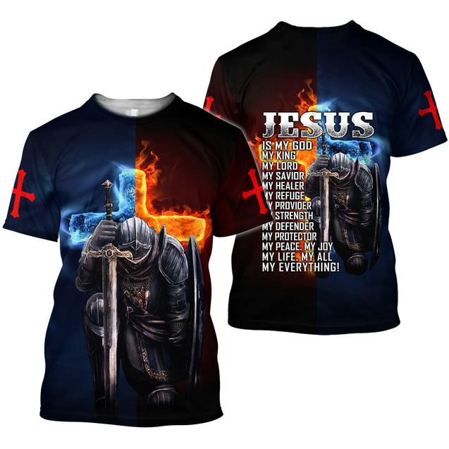 Jesus Is My God My King My Everything Knight Templars 3D All Over Printed Shirts For Men and Women Pi05092004