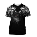 Double Dark Wolf Tattoo Tshirt 3D All Over Printed Shirt for Men and Women