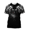 Double Dark Wolf Tattoo Tshirt 3D All Over Printed Shirt for Men and Women