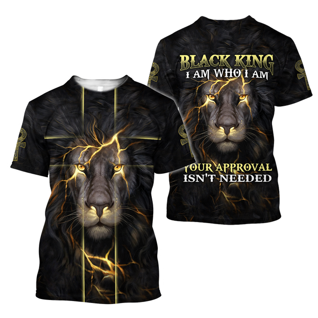 Black King-I Am Who I Am Ankh Symbol 3D All Over Printed Shirts For Men and Women Pi11062003S1-Apparel-TA-T-Shirts-S-Vibe Cosy™