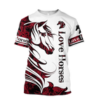 Horse Camo Red 3D All Over Printed Shirts Pi050501S1-Apparel-TA-T-Shirt-S-Vibe Cosy™