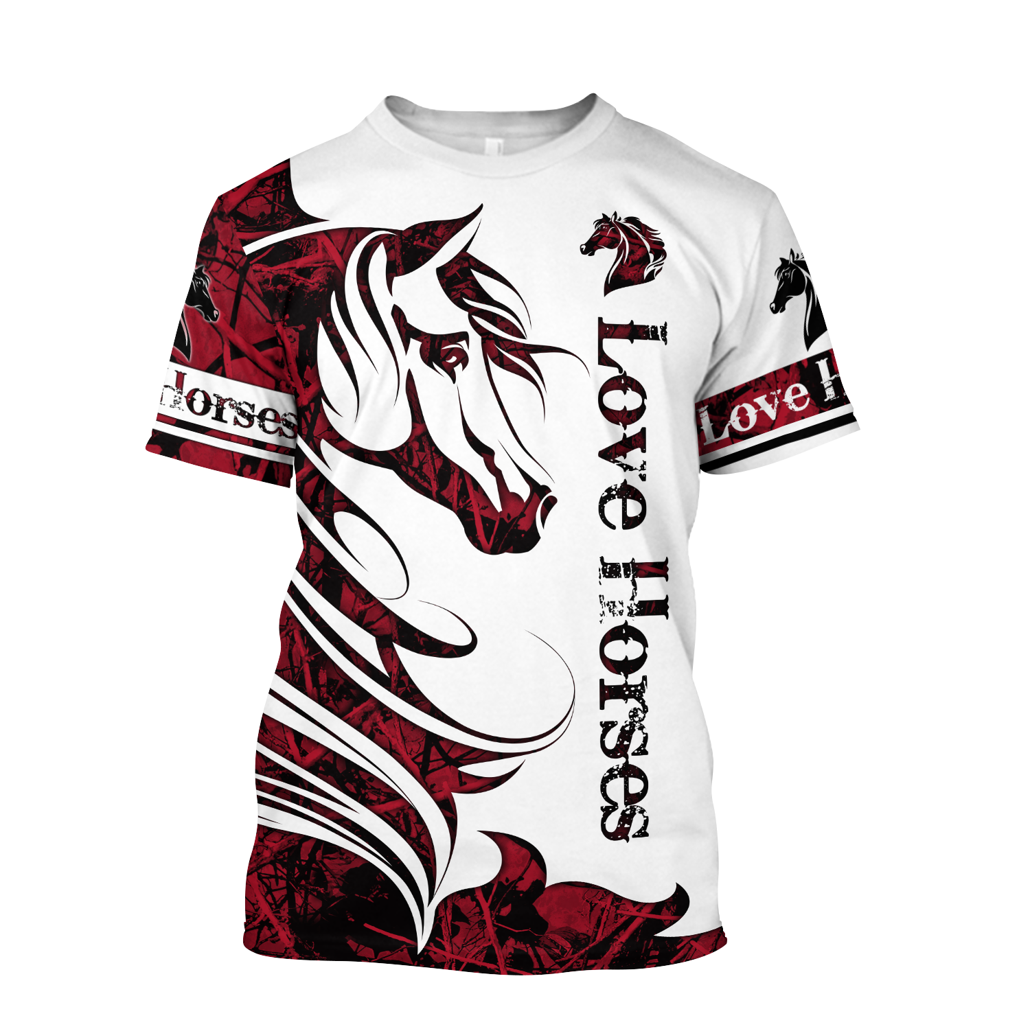 Horse Camo Red 3D All Over Printed Shirts Pi050501S1-Apparel-TA-T-Shirt-S-Vibe Cosy™