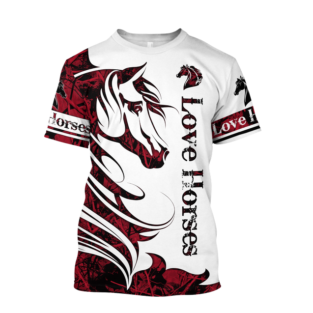 Horse Camo Red 3D All Over Printed Shirts Pi050501S1-Apparel-TA-T-Shirt-S-Vibe Cosy™