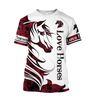 Horse Camo Red 3D All Over Printed Shirts Pi050501S1-Apparel-TA-T-Shirt-S-Vibe Cosy™