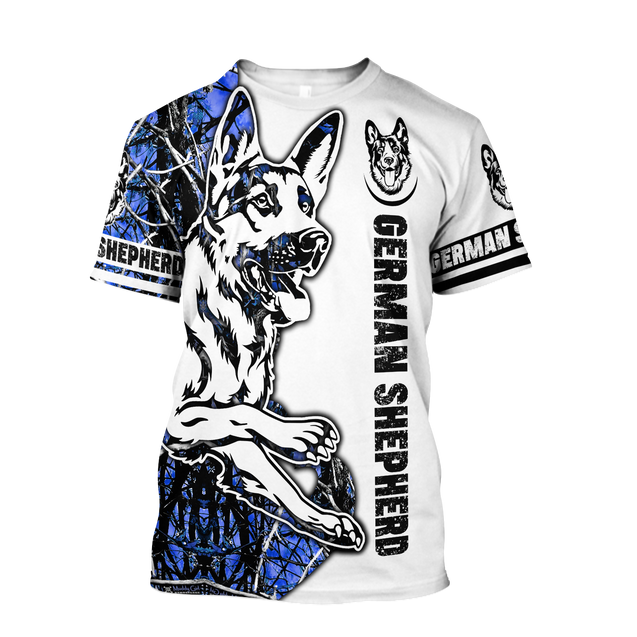 German shepherd blue tattoo 3d hoodie shirt for men and women HAC190801