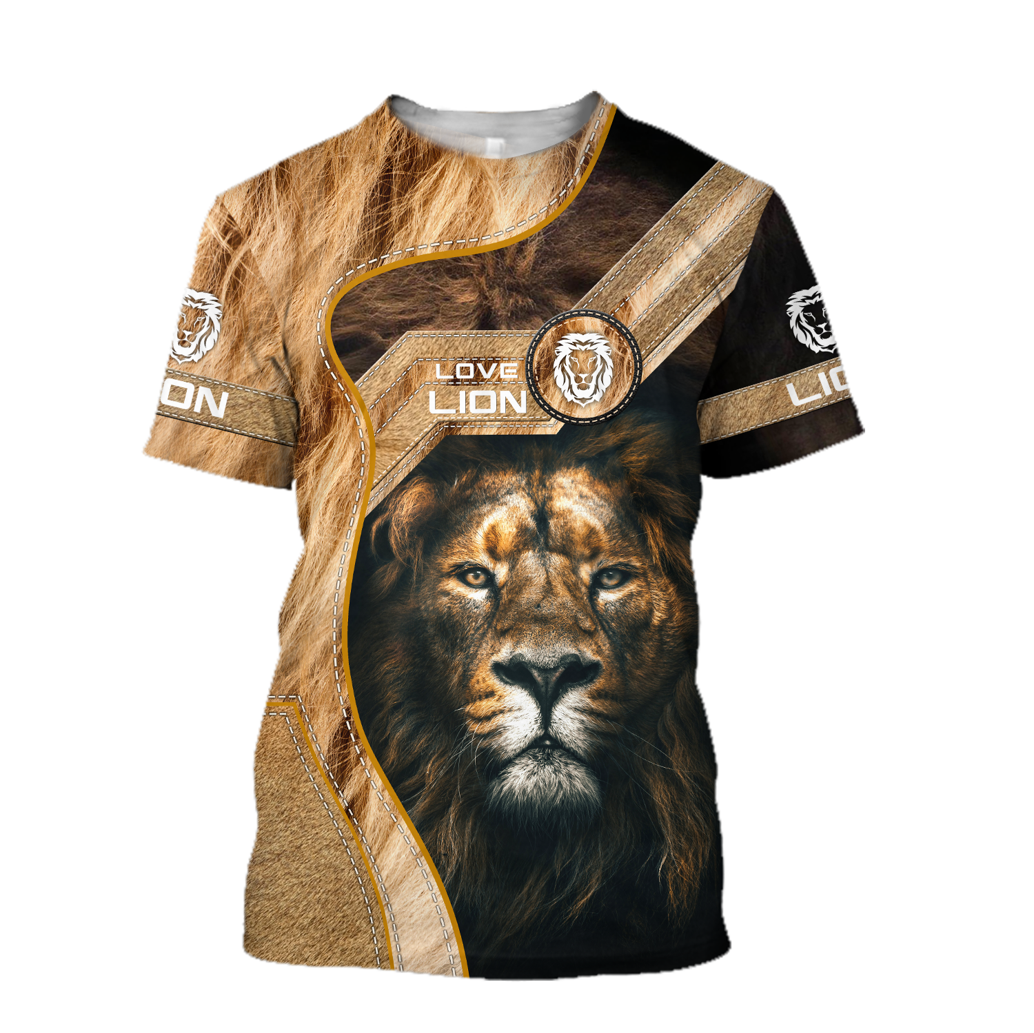 I Love Lion Over Printed Hoodie