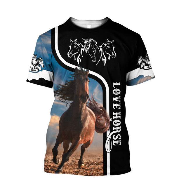 Love Horse 3D All over print for Men and Women shirt Pi030101-Apparel-NNK-Hoodie-S-Vibe Cosy™