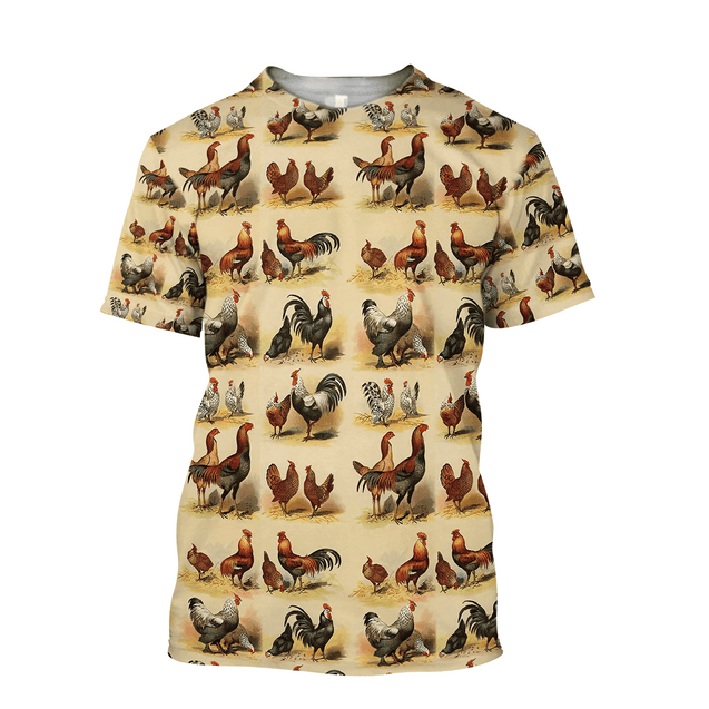 Premium Rooster 3D All Over Printed Unisex Shirts