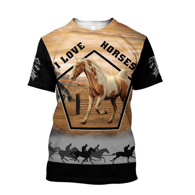 Beautiful Horse 3D All Over Printed shirt for Men and Women Pi080103-Apparel-NNK-T-Shirt-S-Vibe Cosy™