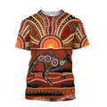 Aboriginal Australia Kangaroo running Lizard Art shirts for men and women TR2606205S