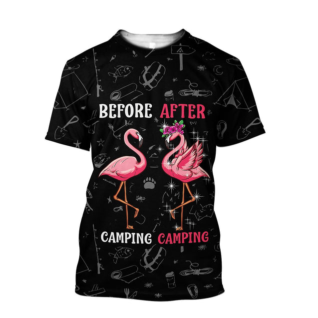 Beautiful All Over Printed Flamingo Before And After Camping Hoodie MH250820-MEI