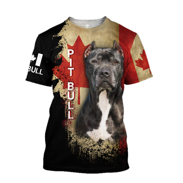 Pit Bull Canada Flag 3D All Over Print Hoodie TR2509201