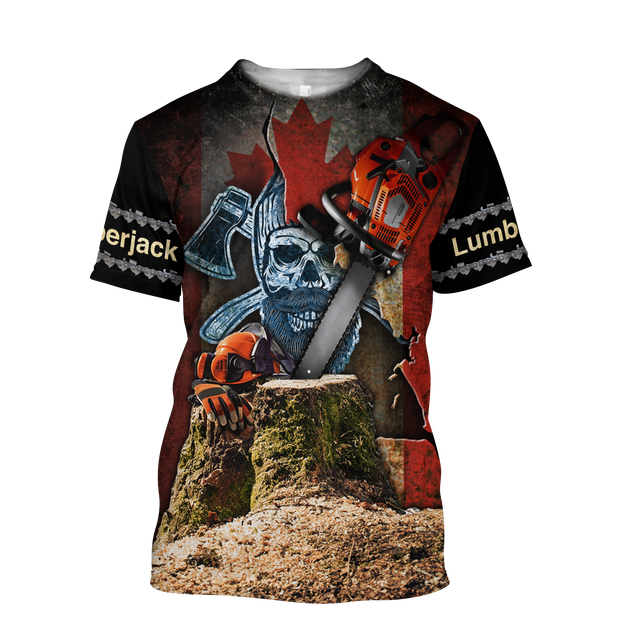 Beautiful Chainsaw Canadian Flag Art 3D All Over Printed Shirts Pi281102-Apparel-MP-T-Shirt-S-Vibe Cosy™