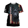 Black German Shepherd American Flag 3D All Over Print Hoodie