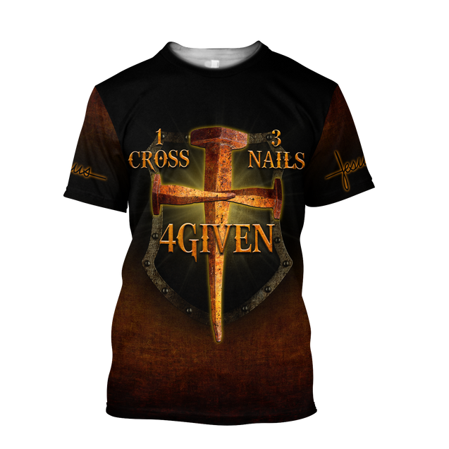 1 Cross 3 Nails 4 Given 3D All Over Printed Shirts For Men and Women Pi30062002-Apparel-TA-T-Shirts-S-Vibe Cosy™