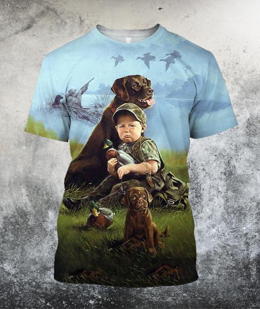 Hunting Dog Art 3D All Over Printed Shirts-Apparel-HP Arts-T-Shirt-S-Vibe Cosy™