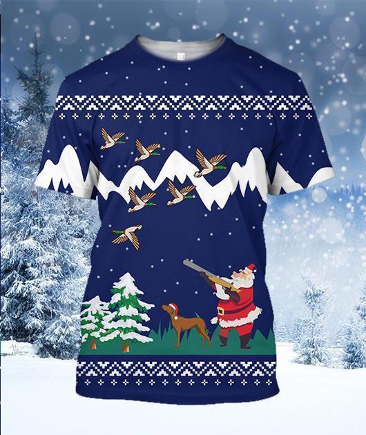 3D All Over Printed Duck Hunting Christmas-Apparel-HP Arts-T-Shirt-S-Vibe Cosy™