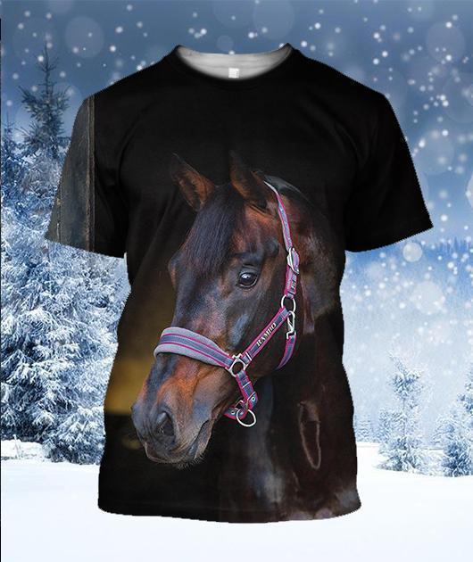 3D All Over Printed Beautiful Horse Shirts and Shorts-Apparel-HP Arts-T-Shirt-S-Vibe Cosy™