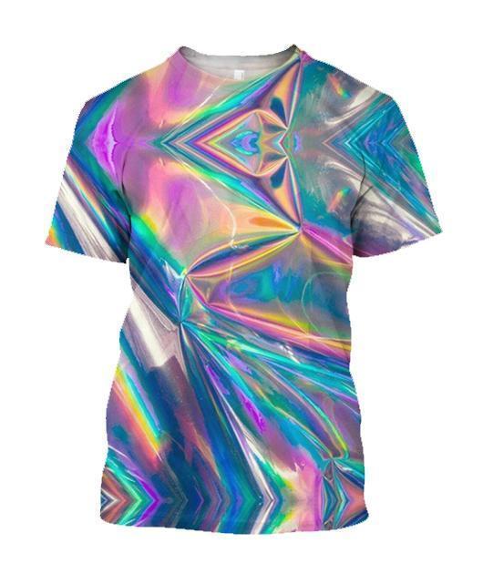 3D All Over Print 3D Holographic folds-Apparel-HD09-T-Shirt-S-Vibe Cosy™