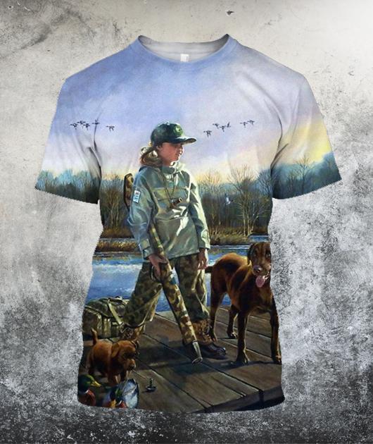 Duck Hunting Season Art 3D All Over Printed Shirts-Apparel-HP Arts-T-Shirt-S-Vibe Cosy™