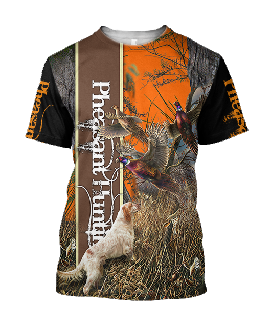 Pheasant Hunting Setter 3D All Over Printed Shirts For Men And Women JJ050201-Apparel-MP-T-Shirt-S-Vibe Cosy™