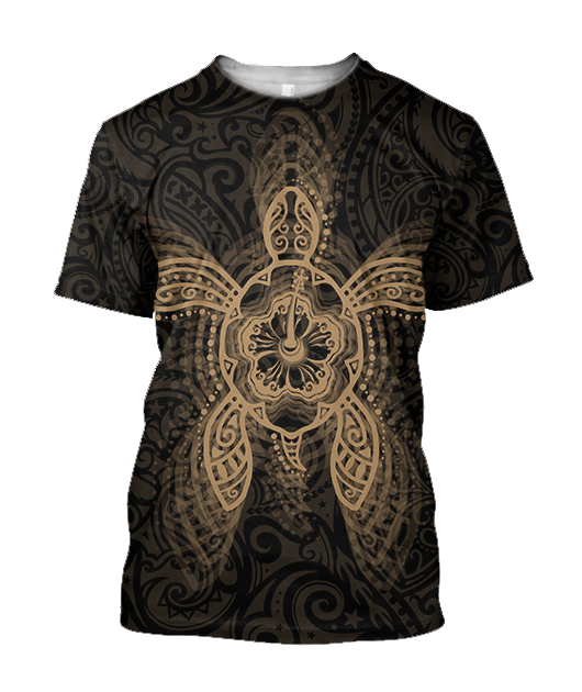 New Zealand Maori Hoodie, Wairua Tattoo Turtle Pullover Hoodie - Gold JJ150102 PL-Apparel-PL8386-T-shirt-S-Vibe Cosy™