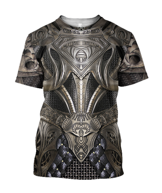 3D Printed Hoodie Chainmail Knight Armor Clothes JJ060304-Apparel-MP-T shirt-S-Vibe Cosy™