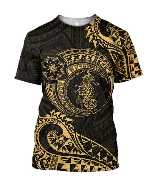 Seahorse Polynesian 3d all over printed shirt and short for man and women JJ200201 PL-Apparel-PL8386-T-shirt-S-Vibe Cosy™