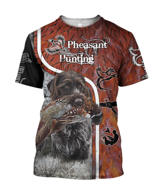 Pheasant Hunting Wirehaired Pointing Griffon 3D All Over Printed Shirts For Men And Women JJ170103-Apparel-MP-T-Shirt-S-Vibe Cosy™