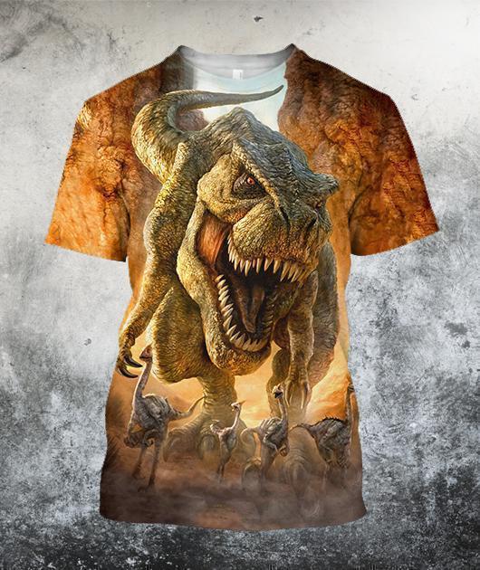 3D All Over Printed Dinosaur-Apparel-HP Arts-T-Shirt-S-Vibe Cosy™