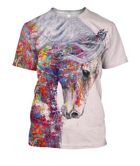 3D All Over Print Horse Art Shirts-Apparel-Phaethon-T-Shirt-S-Vibe Cosy™