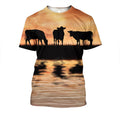 Sunset and Cow Hoodie-Apparel-HD09-T-Shirt-S-Vibe Cosy™