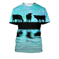 Sunset and Cow Blue Backgroud Hoodie-Apparel-HD09-T-Shirt-S-Vibe Cosy™