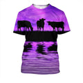 Sunset and Cow Violet Backgroud Hoodie-Apparel-HD09-T-Shirt-S-Vibe Cosy™