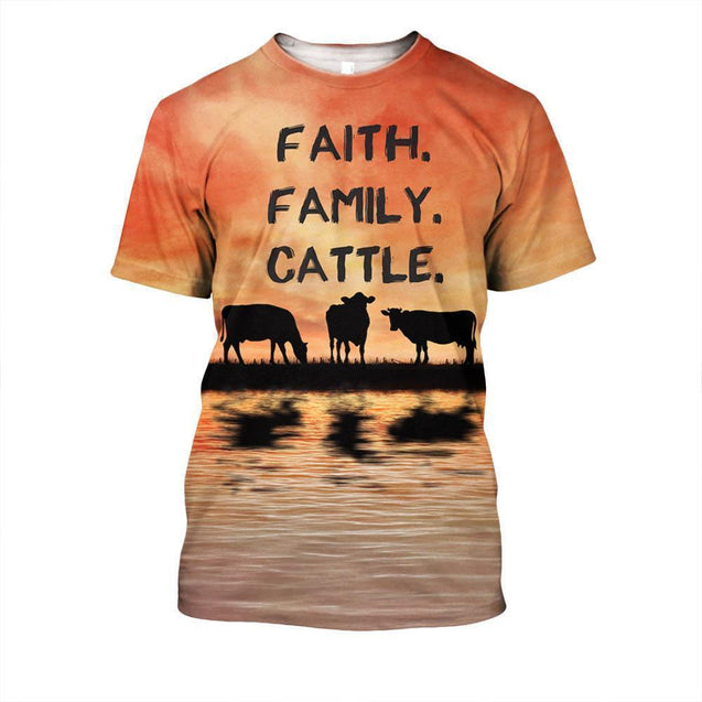 Faith. Family. Cattle Cow Hoodie-Apparel-HD09-T-Shirt-S-Vibe Cosy™