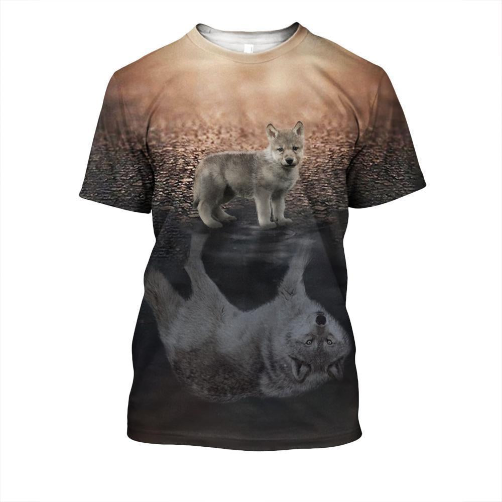 3D All Over Print Cute Wolf Hoodie-Apparel-HD09-T-Shirt-S-Vibe Cosy™