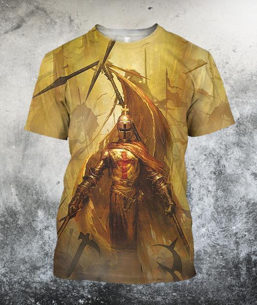 3D All Over Printed Knights Templar Shirts-Apparel-HP Arts-T-Shirt-S-Vibe Cosy™